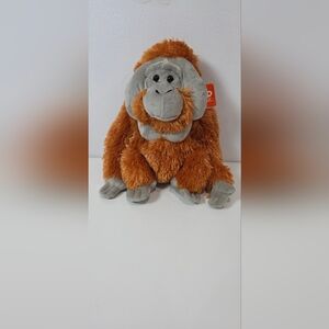 Wild Republic 12" Orangutan Monkey Stuffed Animal Plush Toy Orange Shaggy